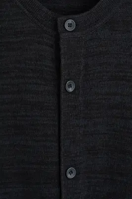 CARDIGAN À MANCHES COURTES EN MAILLE BOUCLÉE - NOIR CHINÉ — photo 2
