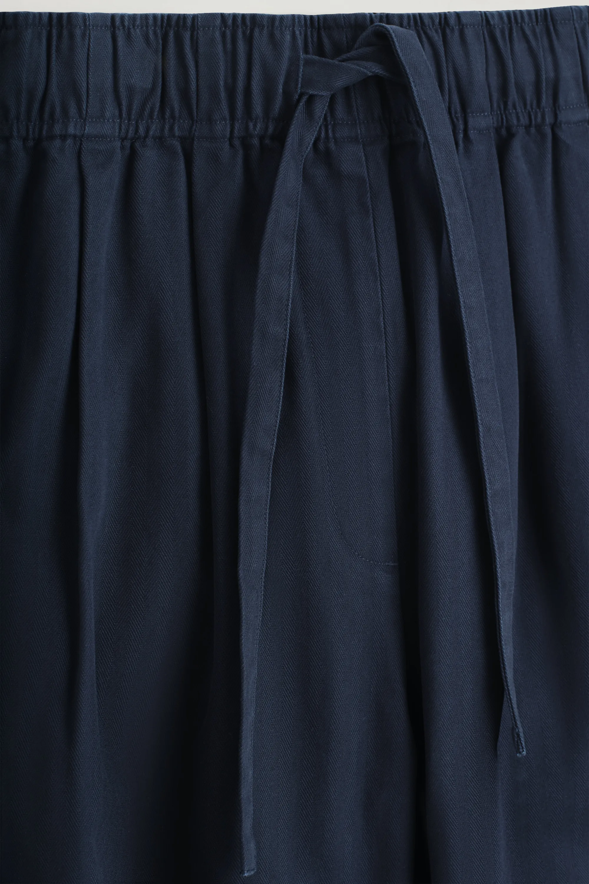 PANTALON FUSEAU À TAILLE ÉLASTIQUÉE EN COTON - BLEU MARINE