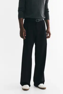Pantalon chic Loose Fit - Bleu marine — photo 2