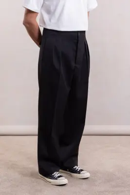 Pantalon French Military - Gabardine de laine Noir — photo 4
