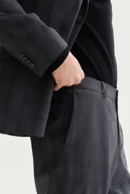 Pantalon de costume Slim Fit - Gris foncé/carreaux — photo 2