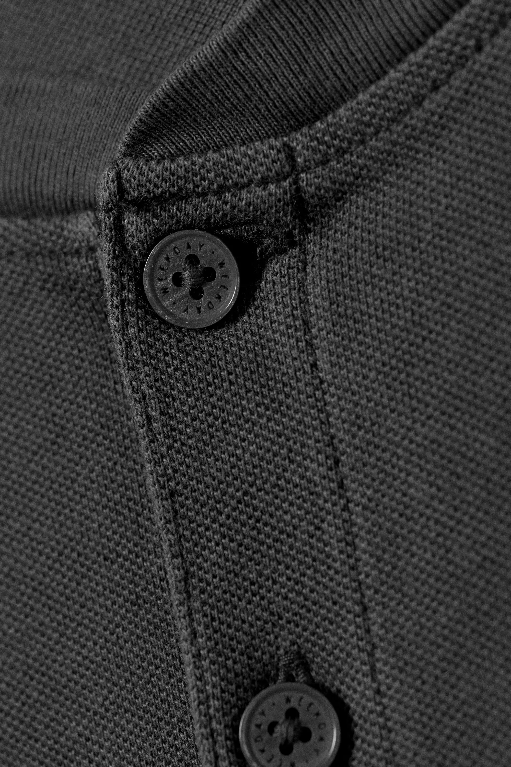 T-shirt Henley ample à manches longues - Gris foncé
