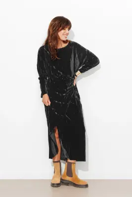 Robe en panne de velours Femme — photo 3
