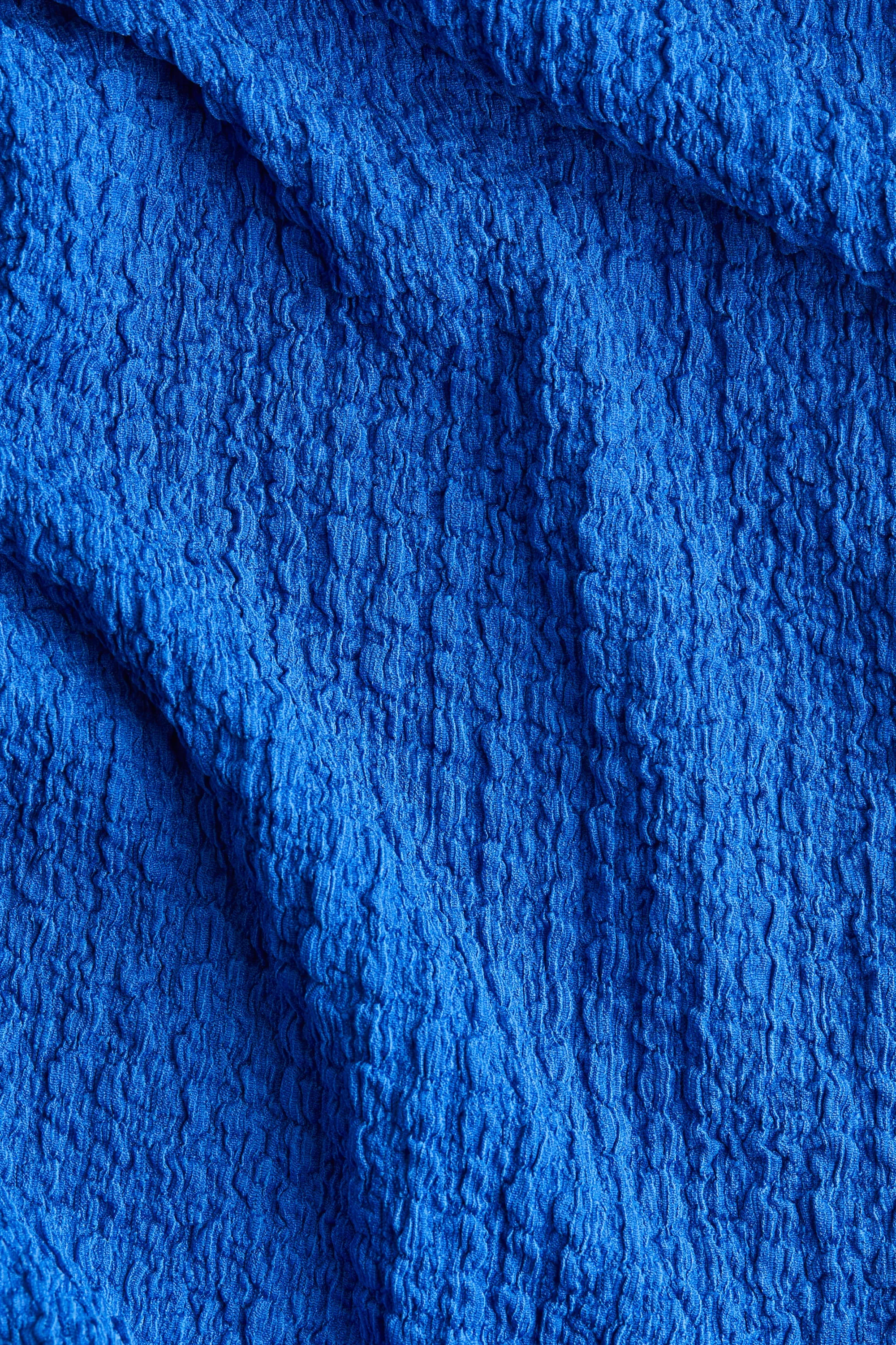 Robe midi en jersey texturé - Bleu