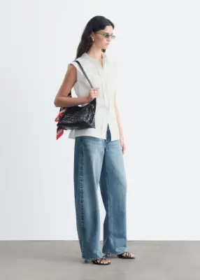 Chemise sans manches en coton pima - Blanc — photo 3