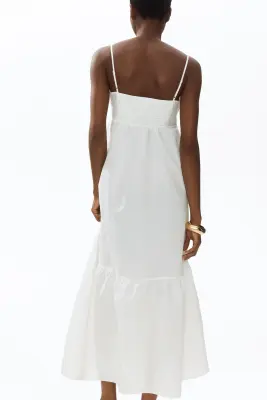 Robe à étages avec détail à nouer - Crème — photo 3