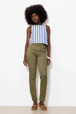 Pantalon slim en toile Femme — photo 3