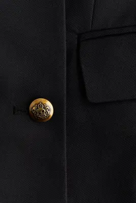 Blazer croisé en twill - Noir — photo 5