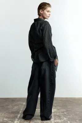 Barrel Regular Waist Jeans - Noir denim — photo 4