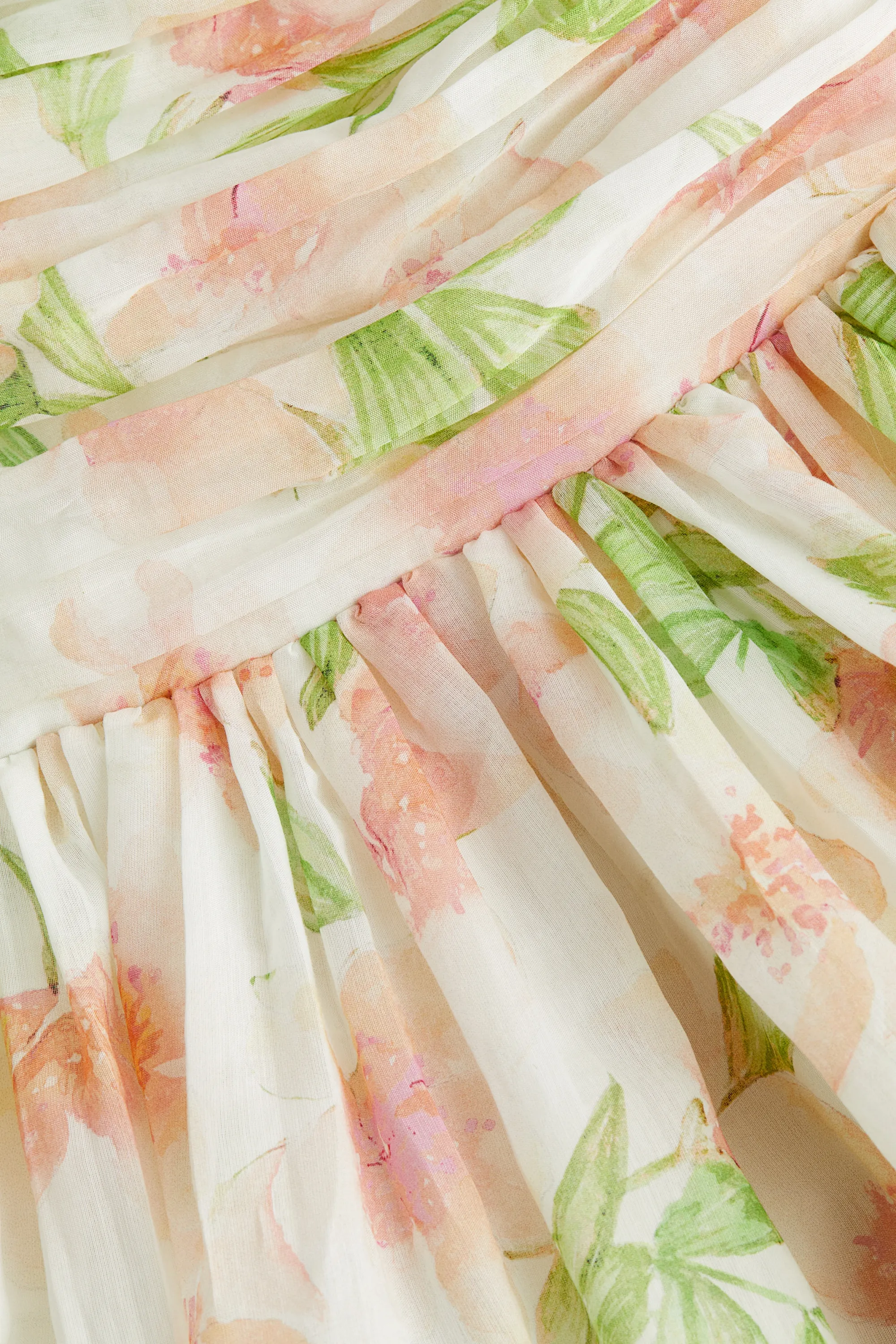 Robe bustier avec jupe évasée - Blanc/fleuri