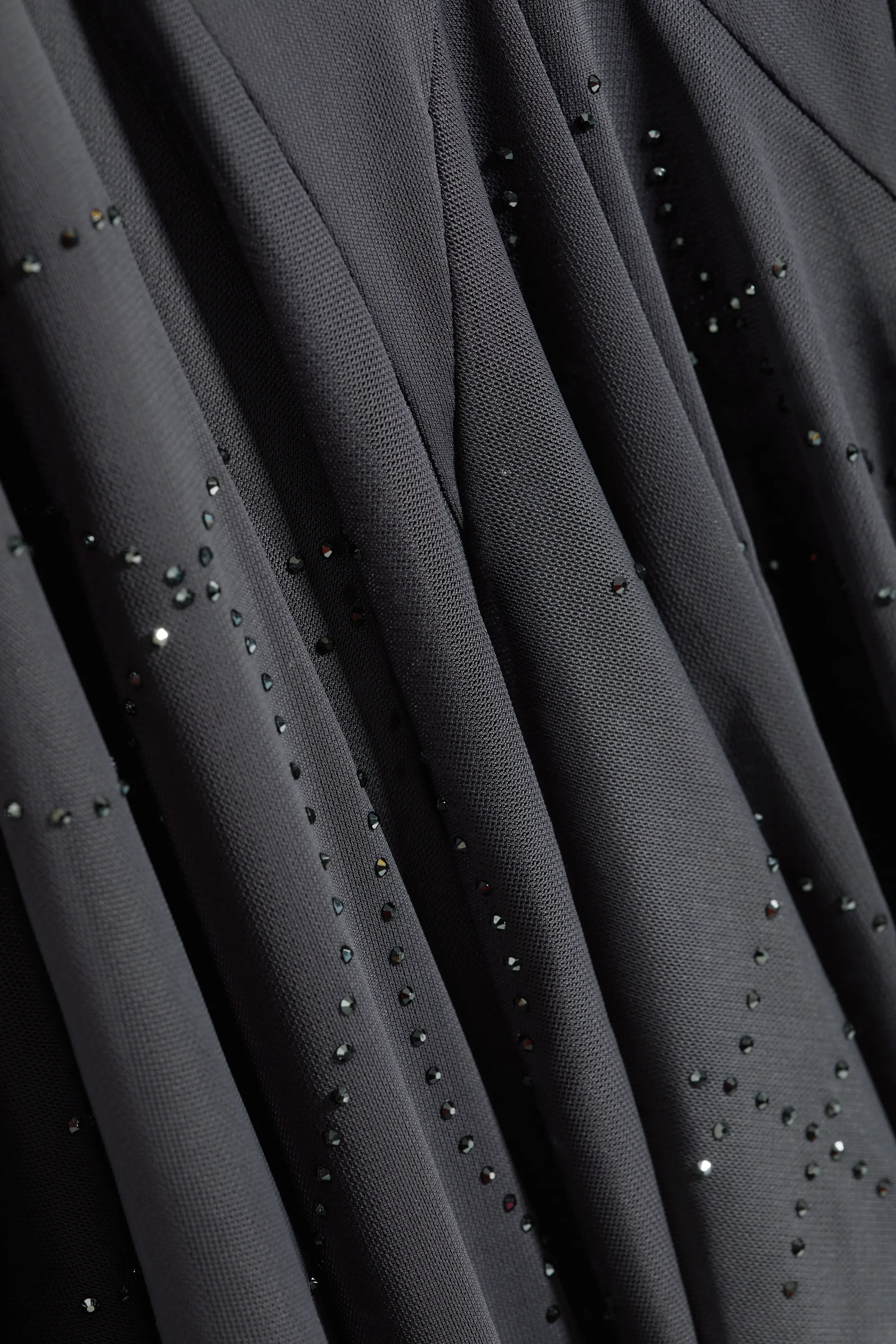Mini-robe asymétrique à strass - Gris foncé