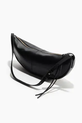 Sac crossbody en cuir - Noir — photo 2