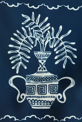 Crop top imprimé - Bleu foncé/fleur — photo 4