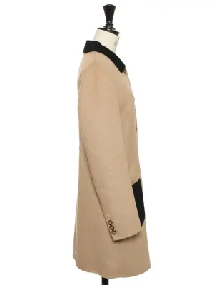 Manteau en 60% laine marron camel poches noires Taille 36 — photo 4