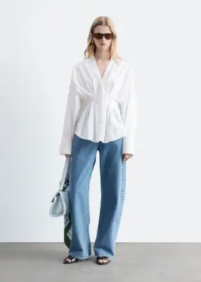 Chemise ajustée en coton - Blanc — photo 1