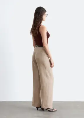 Pantalon habillé en lin - Beige — photo 4