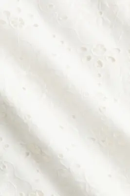 Robe de plage en coton avec broderie anglaise - Blanc — photo 5