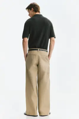 Polo Regular Fit en maille de coton - Vert kaki foncé — photo 4