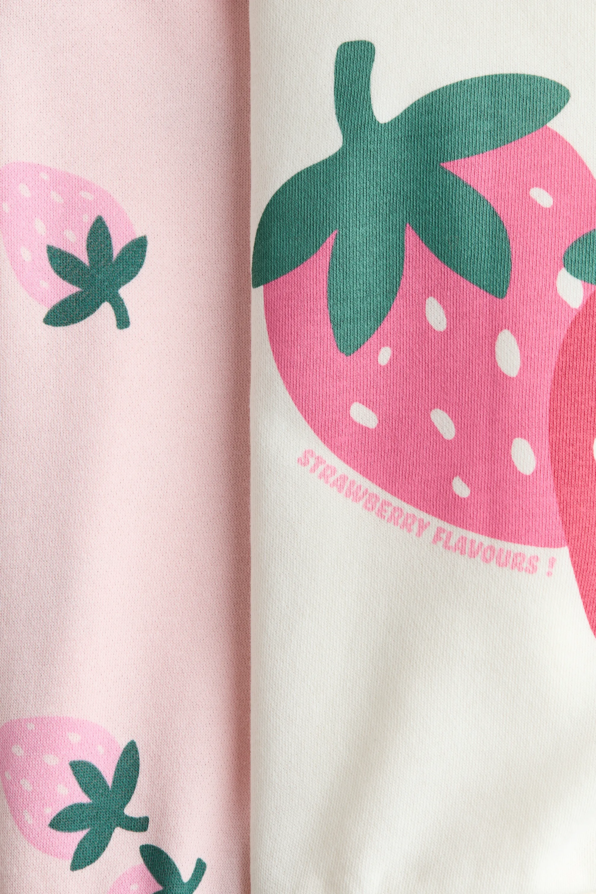 Lot de 2 sweats imprimés - Rose clair/fraises