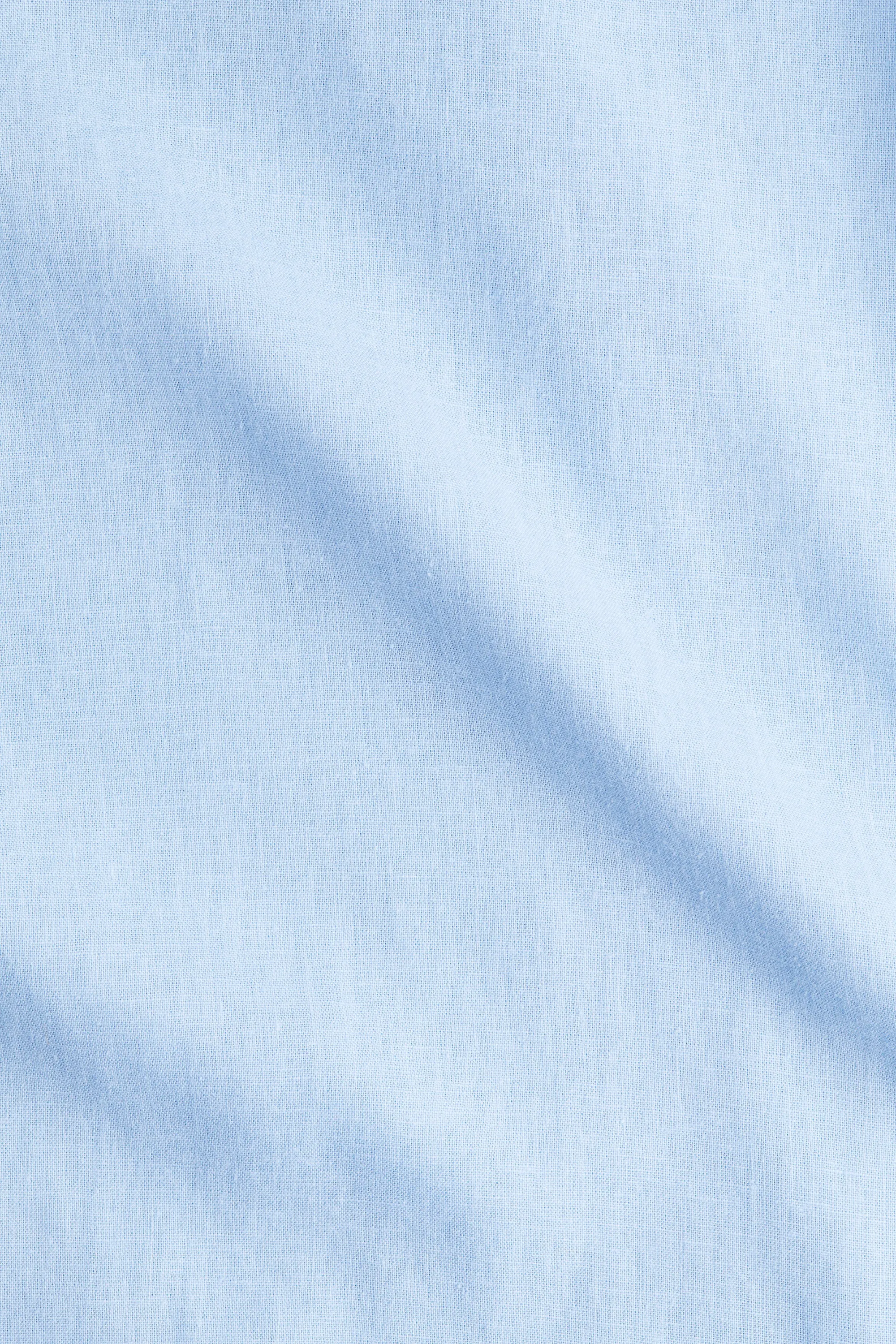 Robe dos nu en lin mélangé - Bleu clair