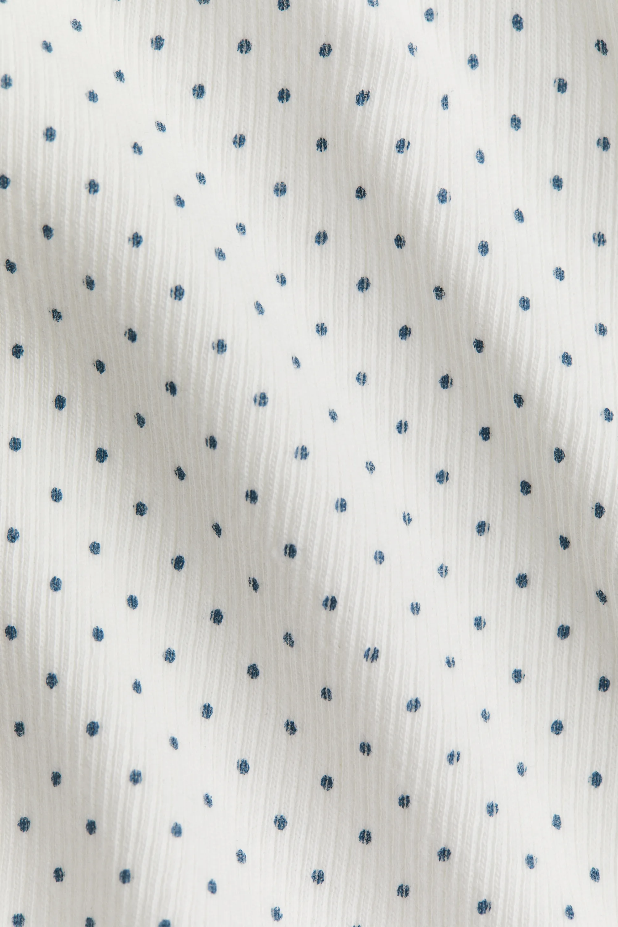 T-shirt côtelé - Blanc/pois
