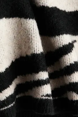Pull en maille jacquard - Noir/motif zébré — photo 4