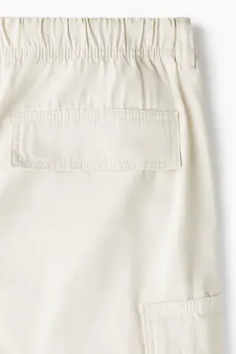 Pantalon cargo Relaxed Fit - Crème — photo 5
