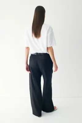 Pantalon chic Easy-care en lin mélangé - Noir — photo 3