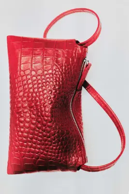 MINI SAC PORTÉ ÉPAULE PAVILION - CUIR - ROUGE / IMITATION CROCO — photo 2