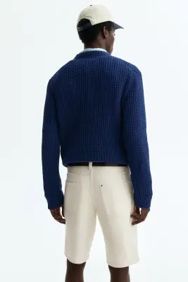 Short Relaxed Fit en denim - Crème — photo 4