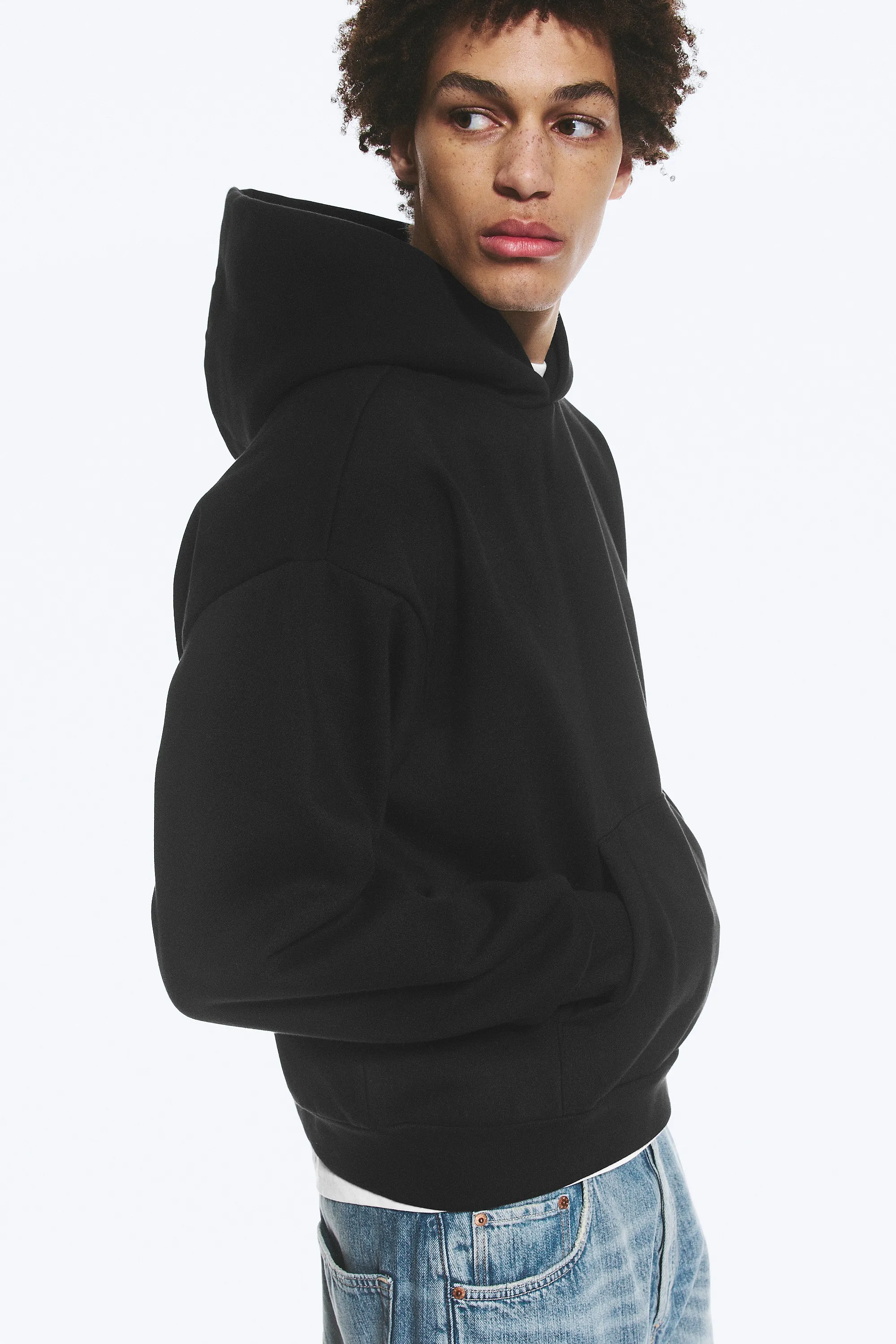 Sweat à capuche ample - Noir
