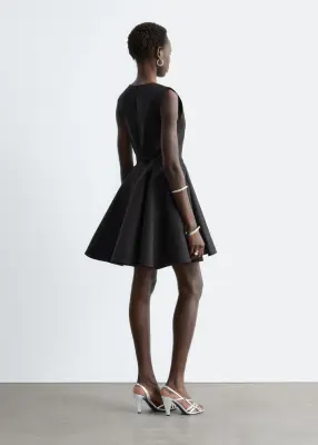 Robe courte plissée - Noir — photo 5