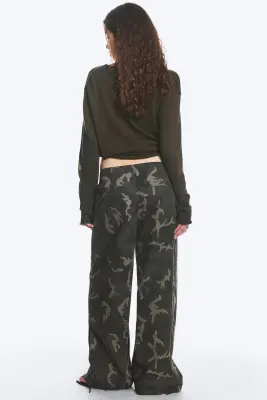 Pantalon baggy déchiré taille basse - Camouflage — photo 4
