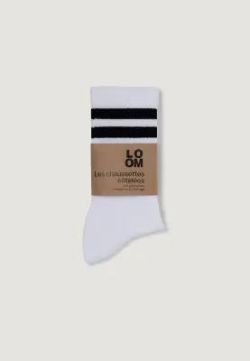 Les chaussettes côtelées - Rayures noires — photo 3