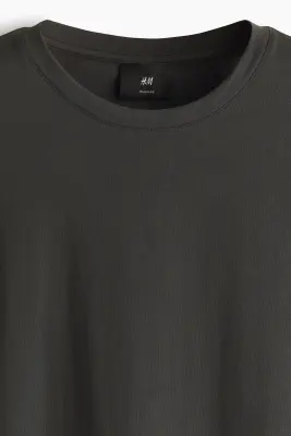 T-shirt Regular Fit en coton pima - Gris foncé — photo 4