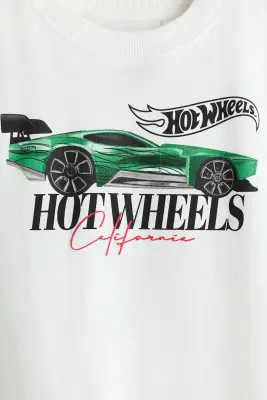 T-shirt loose imprimé - Blanc/Hot Wheels — photo 2