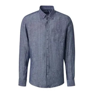 CASA MODA CHEMISE LIN ML Bleu chiné — photo 1