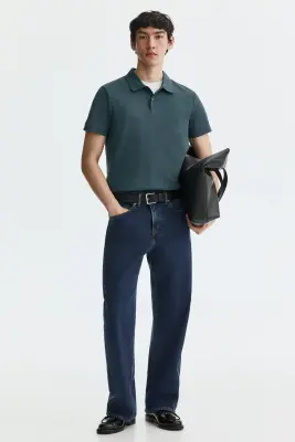 Polo COOLMAX® Slim Fit - Bleu canard — photo 1