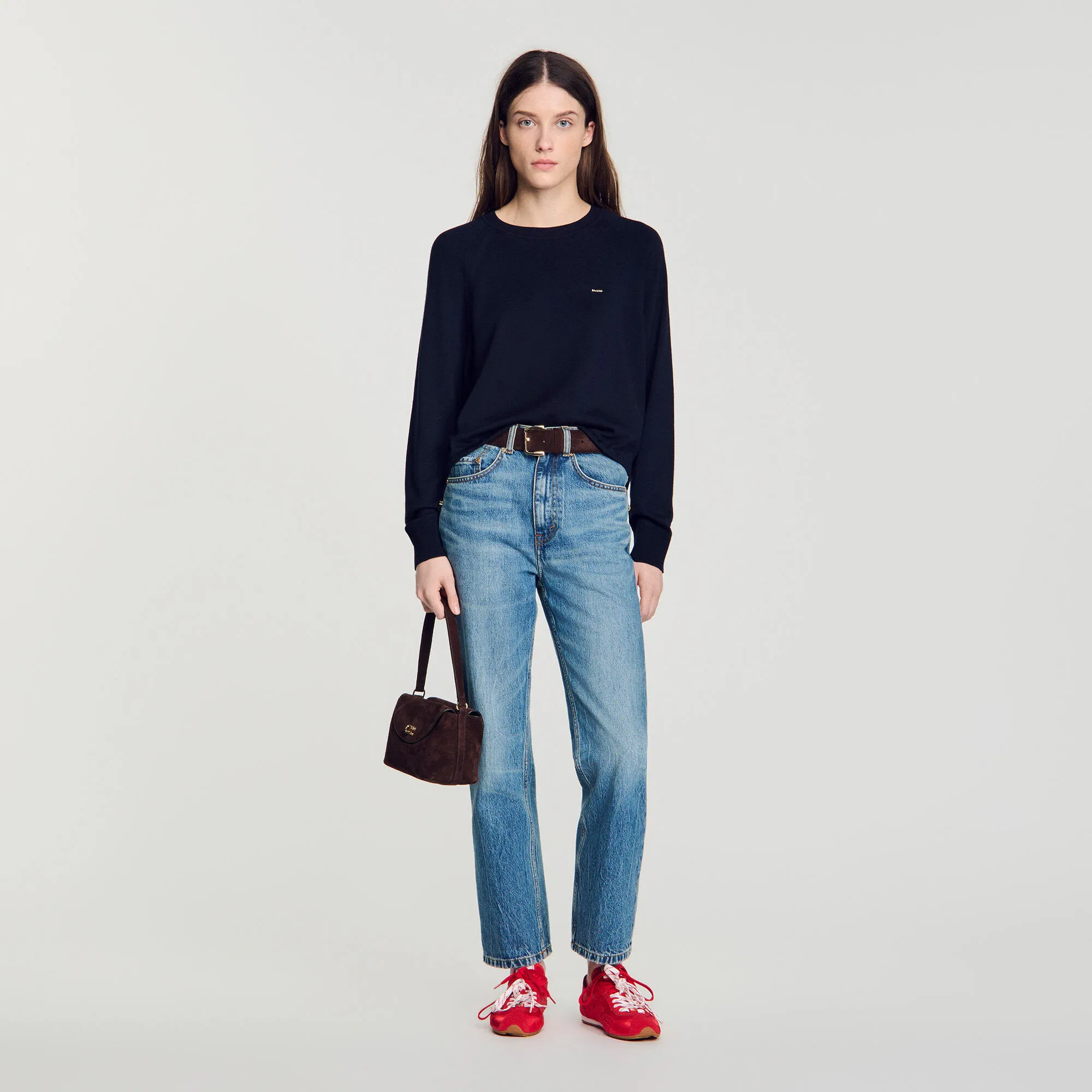 Pull à lien ajustable en laine