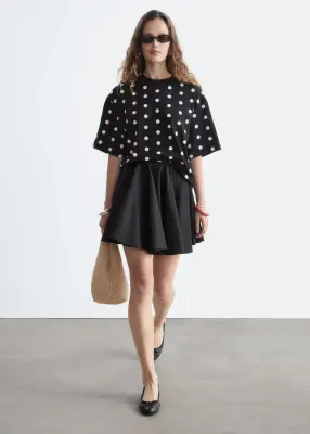T-shirt en coton - Noir/Blanc — photo 2