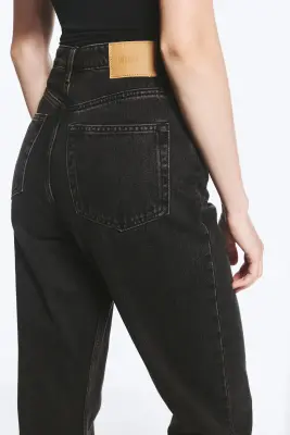 Jean droit standard taille très haute Rowe - Echo Black - Noir — photo 3