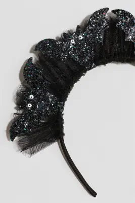 Serre-tête avec appliqués - Noir/chauves-souris — photo 2