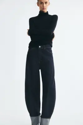 Barrel Regular Waist Jeans - Bleu denim foncé — photo 1