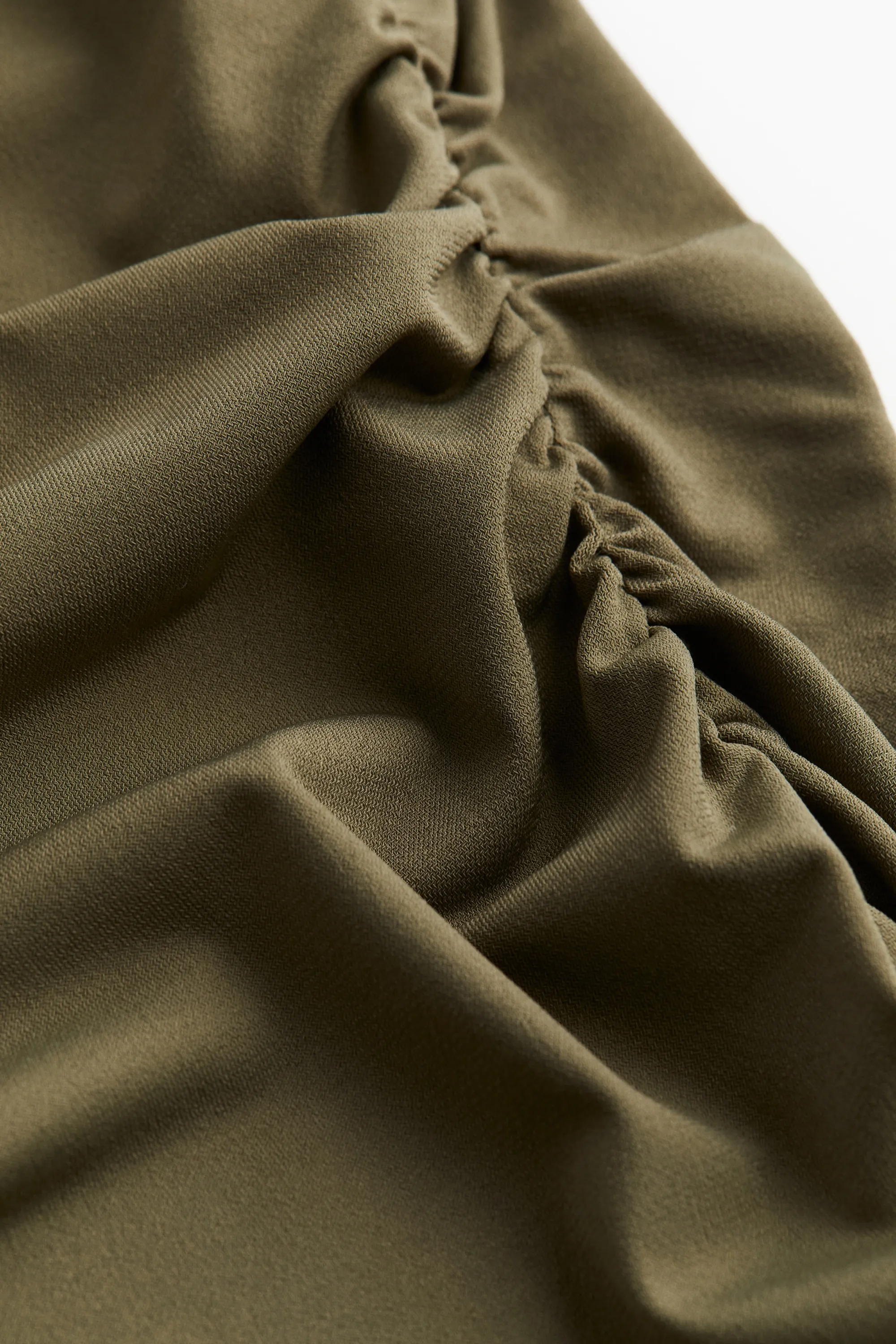 Robe à encolure bénitier - Vert kaki foncé