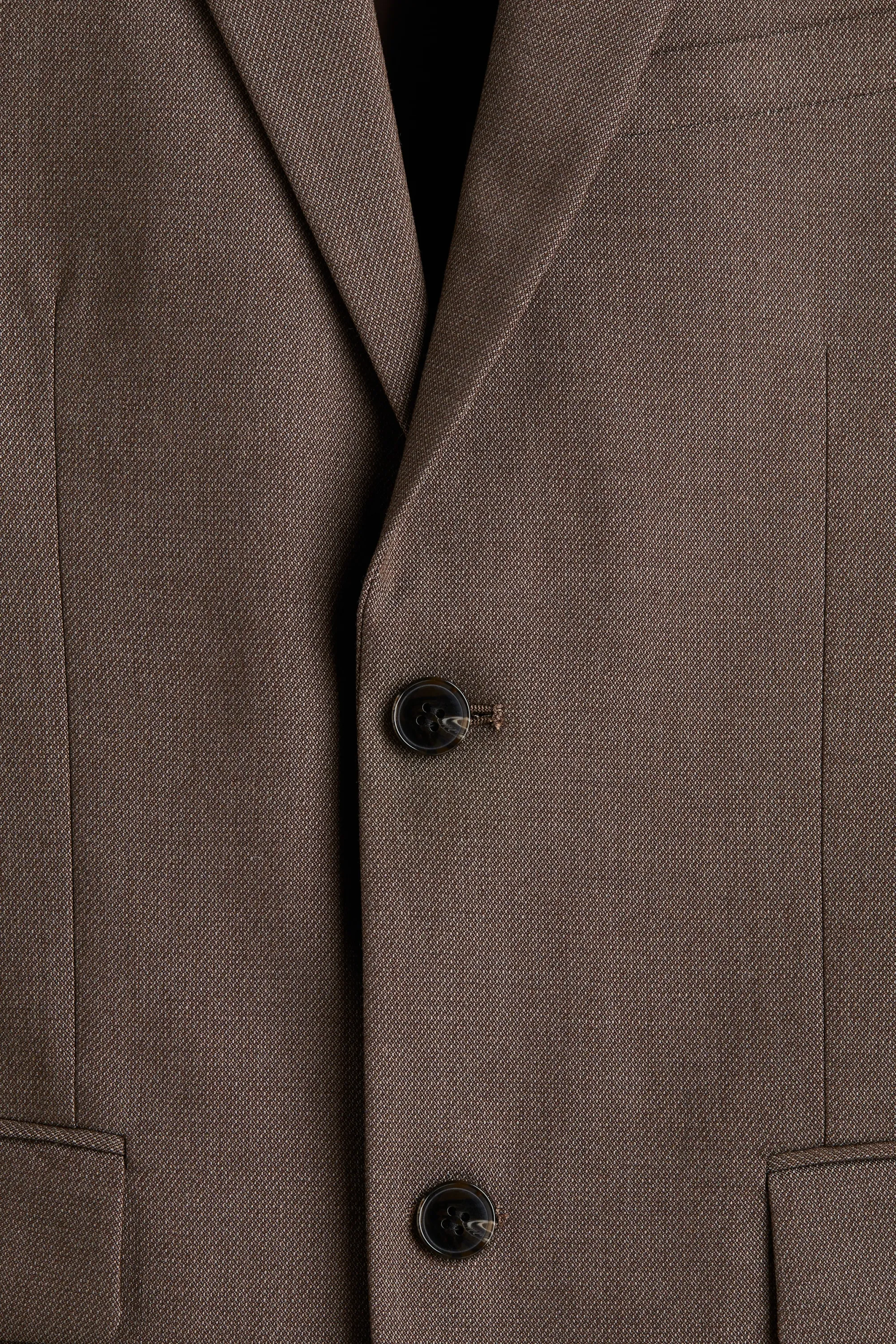 Veste Slim Fit à fermeture droite - Marron