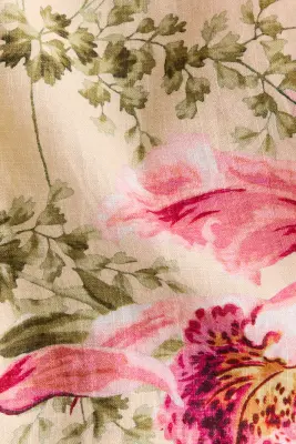 Robe à bretelles fines avec jupe évasée - Abricot/fleuri — photo 4
