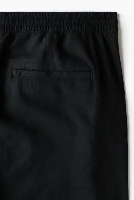 Pantalon Relaxed Fit en lin mélangé - Noir — photo 3