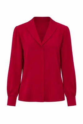 Rhea Silk Blouse - Red — photo 4