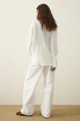 Blouse avec dentelle - Blanc — photo 3