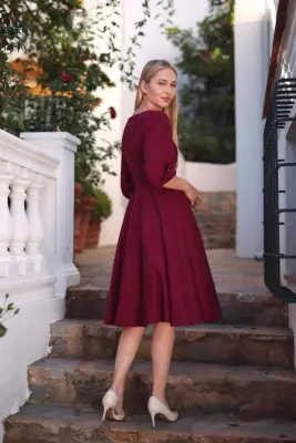 Bardetta Linen Dress - Plum — photo 5